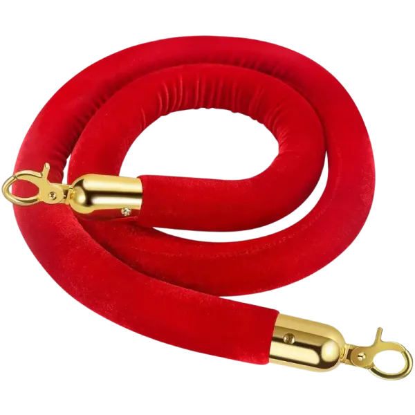 Red velvet rope with gold end caps